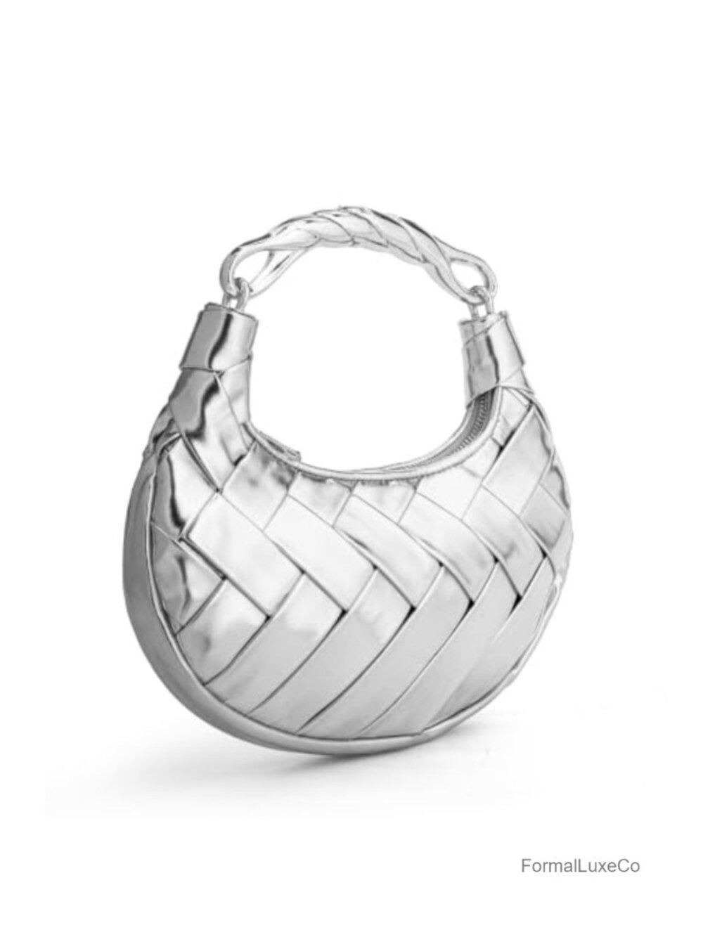 PU Leather Evening Bag Wedding Party Clutch Purse with Twist Handle